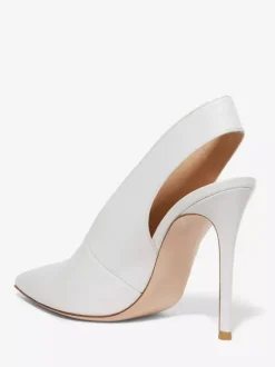 White High Heels Women's Pointed Toe Slingback Pumps