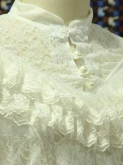 White Lace Lolita Blouse Long Sleeves