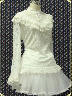 White Lace Lolita Blouse Long Sleeves