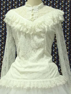 White Lace Lolita Blouse Long Sleeves