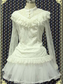 White Lace Lolita Blouse Long Sleeves