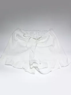 White Lace Trim Coquette 2 Piece Set For Women - Cami & Short Loungewear - Summer Beach Casual 2026