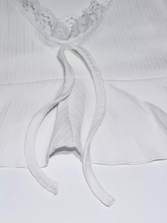 White Lace Trim Coquette 2 Piece Set For Women - Cami & Short Loungewear - Summer Beach Casual 2026