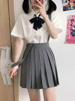 White Lolita JK Blouse White Short Sleeves Lolita Shirt