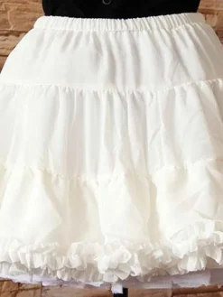 White Lolita Petticoat Tiered Chic Lace Polyester Petticoat