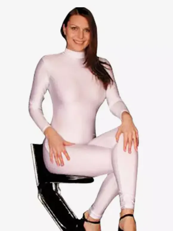 White Lycra Spandex Catsuit