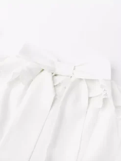White Off-Shoulder Mini Dress With Ruffle Trim 2026