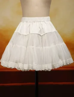 White Organza Lolita Petticoat Embroidery Trim