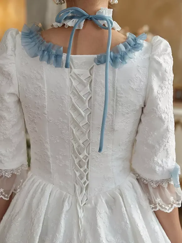 White Retro Costumes Polyester Dress Women's European Style Marie Antoinette Costume Party Prom Dress