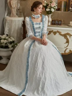 White Retro Costumes Polyester Dress Women's European Style Marie Antoinette Costume Party Prom Dress