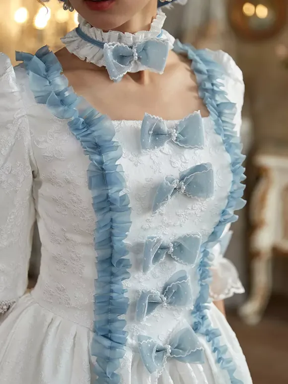 White Retro Costumes Polyester Dress Women's European Style Marie Antoinette Costume Party Prom Dress