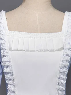 White Retro Tudor Dress Costumes Women's Lace Lace Bows Marie Antoinette Costume Polyester Tunic Headwear Dress Vintage Masquerade Ball Gown