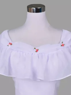 White Retro Tudor Dress Costumes Ruffles Polyester Dress Women's Retro Tunic Marie Antoinette Costume 18th Century Costume
