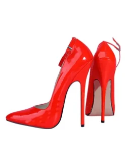 White Sexy Shoes Pointed Toe Stiletto Heel Ankle Strap Pumps Women High Heels