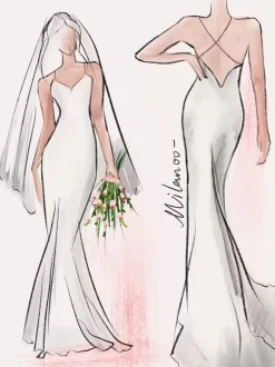 White Simple Mermaid Wedding V-Neck Sleeveless Criss-Cross Spaghetti Straps Lace-Up Backless Satin Fabric Bridal Dresses Free Customization