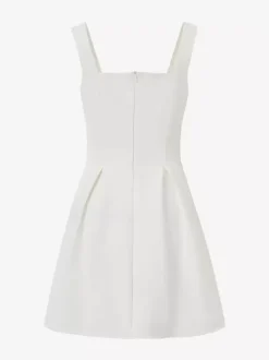 White Sleeveless A-line Flare Mini Dress For Women 2026