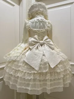White Sweet Lolita Dresses Sleeveless Lace Ruffles JSK Hime Lolita Dress