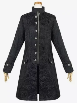 White Vintage Coat Buttons Jacquard Retro Costumes For Man