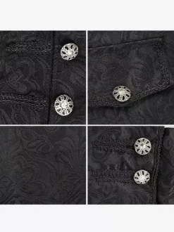 White Vintage Coat Buttons Jacquard Retro Costumes For Man