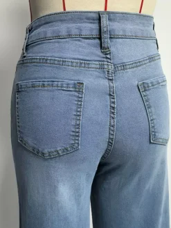 Wide Leg Palazzo Jeans For Women - Light Blue Retro High Waisted Minimalist Flare Denim - Summer Vacation Outfits 2026