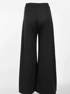 Wide Leg Pants Double Layer Split Mesh Flowy High Waist Women Palazzo Wide Leg Pants
