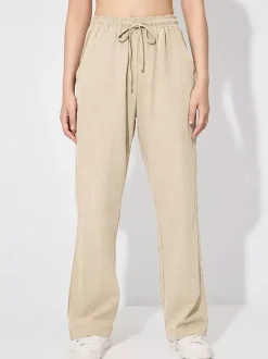 Wide Leg Trousers For Women - Casual Flowy Drawstring Elastic Waist Pants - Summer Beach Vacation 2026