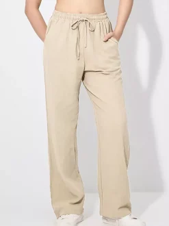 Wide Leg Trousers For Women - Casual Flowy Drawstring Elastic Waist Pants - Summer Beach Vacation 2026