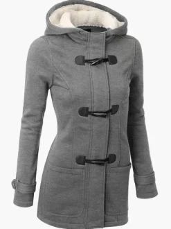 Winter Jackets For Women Hoodie Gray Coat Outerwear