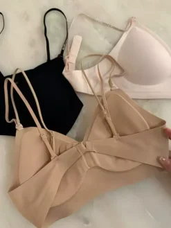 Wireless Seamless Bra With Rhinestone Straps Comfort Push-Up Bralette