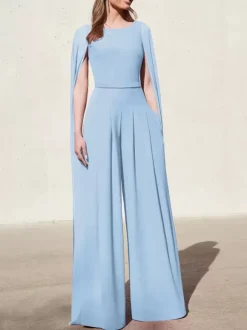 With Cocktail Dress Beautiful Jumpsuit Floor-Length V-Neck Polyester