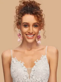 With Homecoming Dress Knee-Length A-Line V-Neck