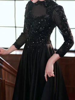 With Cocktail Dress Beautiful A-Line Floor-Length Jewel Neck