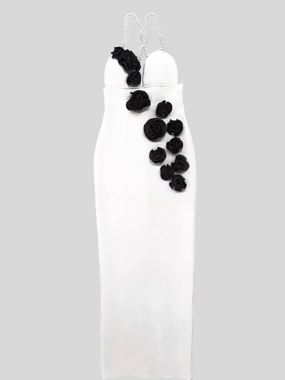 With Cocktail Dress Modern Ankle-Length Ball Gown V-Neck Flowers Polyester