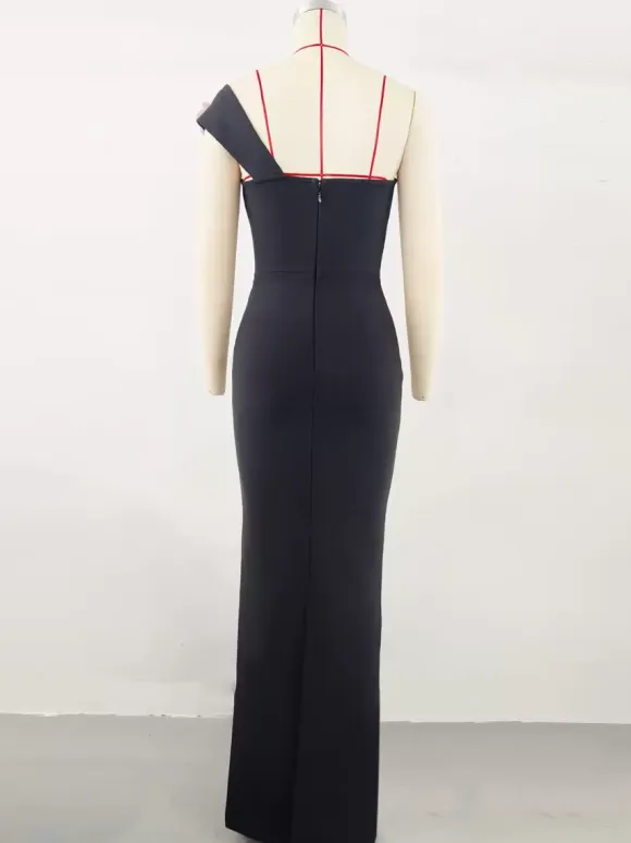 With Cocktail Dress Modern Ball Gown Floor-Length V-Neck Flowers Polyester