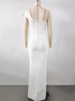 With Cocktail Dress Modern Ball Gown Floor-Length V-Neck Flowers Polyester