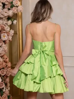 With Homecoming Dress Short Short Jewel Neck Bows Taffeta