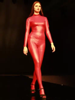 Woemen's Zentail Catsuit Latex Ammonia Full Cover Bodysuit Patent leather Jumpsuits