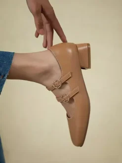 Woman Mid Low Heels Square Toe Puppy Heel Black Stylish Pumps Heels Shoes Vintage Shoes