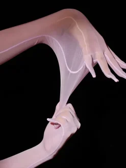 Woman Party White Ultra-Thin Gloves Silky Sexy Smooth Gloves