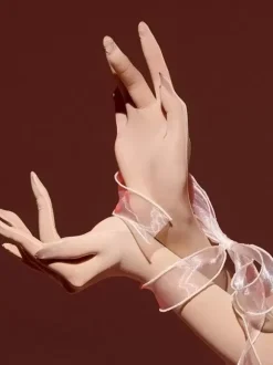 Woman Party White Ultra-Thin Gloves Silky Sexy Smooth Gloves