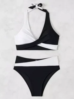 Women Bikini Swimsuit Pink Lace Up Summer Sexy Swimwear