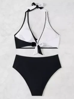 Women Bikini Swimsuit Pink Lace Up Summer Sexy Swimwear
