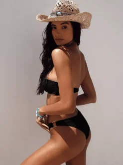 Women Bikini Swimsuit White Grommets Summer Sexy Swimwear