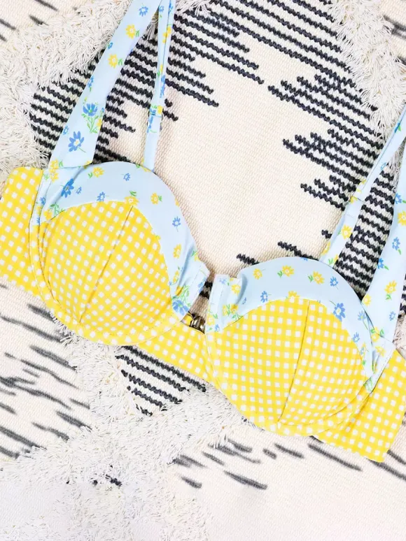 Women Bikini Swimsuit Yellow Summer Beach Swimwear