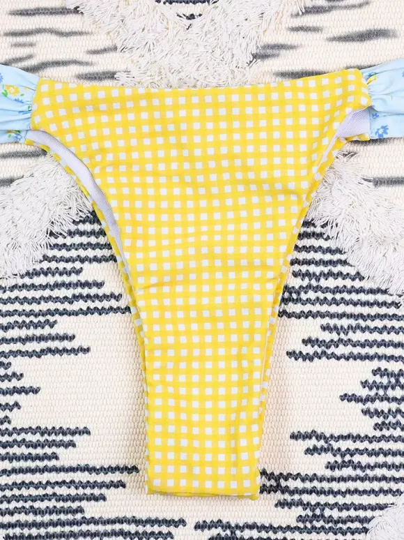 Women Bikini Swimsuit Yellow Summer Beach Swimwear