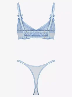 Women Bra Baby Blue Lace 2-Piece Lingerie Bras 2026