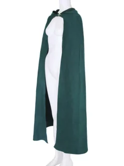 Women Christmas Ponchos Dark Green Cloak Polyester Christmas Holidays Costumes