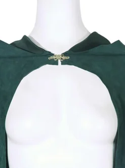 Women Christmas Ponchos Dark Green Cloak Polyester Christmas Holidays Costumes