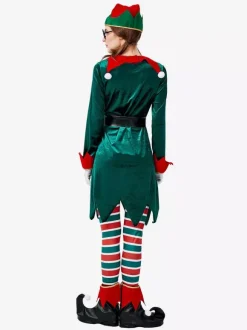 Women Christmas Set Christmas Elf Green Holidays Costumes