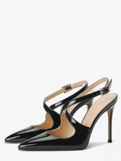 Women High Heels Pointed Toe Criss Corss Slingback Pumps